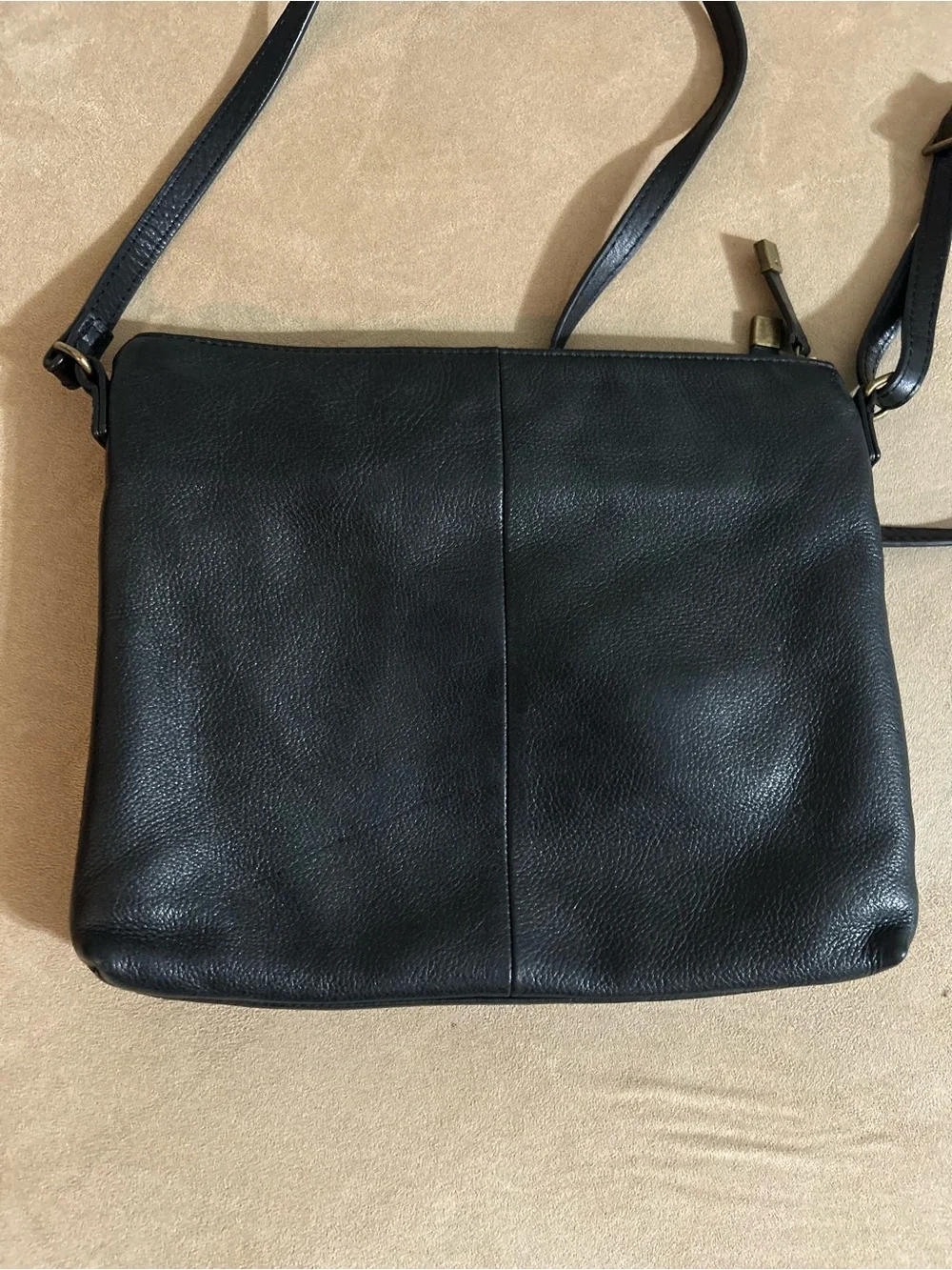 Margot Soft Black Leather Crossbody Handbag W Adjustable Strap